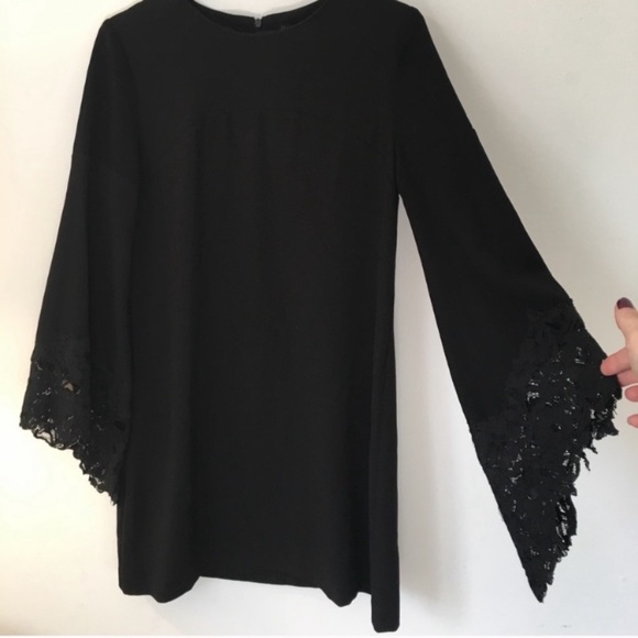 Zara Black Flare Sleeve Dress - Picture 3 of 3